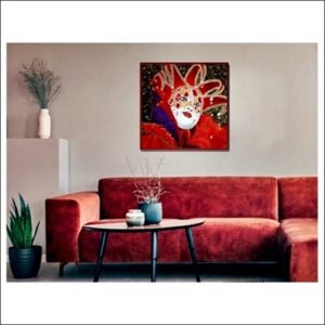 jolly – print on canvas 16”x16” – masks collection -dilameart