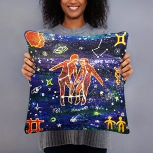 gemini - basic pillow – SIDE A- 18"x18"- zodiac collection -dilameart