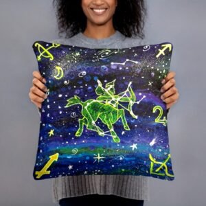 sagittarius - basic pillow – SIDE A- 18"x18"- zodiac collection -dilameart
