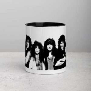 Kiss / Mug (11 oz), White ceramic Mug with black interior and handle