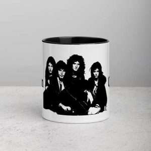 Queen / Mug (11 oz), White ceramic Mug with black interior and handle