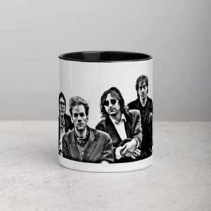 R.E.M. / Mug (11 oz), White ceramic Mug with black interior and handle