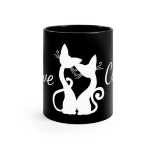 love cats II- black mug 11 oz - dilameart
