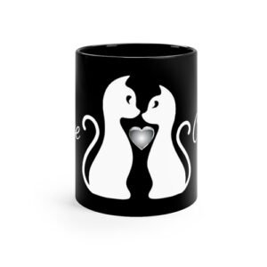 love cats III- black mug 11oz -dilameart