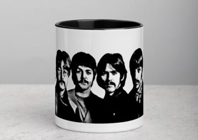 Beatles / Mug (11 oz), White ceramic Mug with black interior and handle