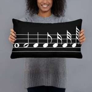 black notes / premium pillow 20"x 12" -open live music collection - dilameart