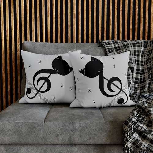 cat music / premium pillow 18"x 18" -open live music collection - dilameart