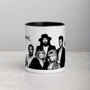 Fleetwood Mac / Mug (11 oz), White ceramic Mug with black interior and handle