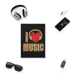 i love music / hardcover notebook A5 -open live music collection - dilameart