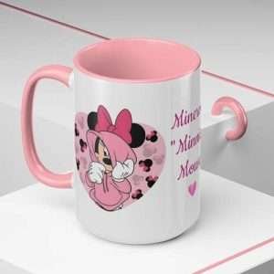 minerva "minnie" mouse / MUG two-tone (white and pink) ,15oz- dilameart