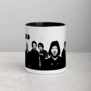 Radiohead / Mug (11 oz), White ceramic Mug with black interior and handle