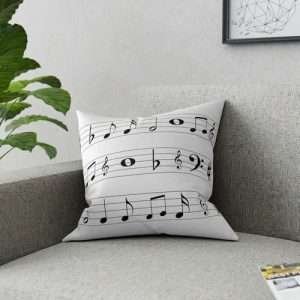 white melody / premium pillow 18"x 18" -open live music collection - dilameart