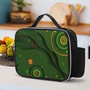 Leather Lunch Bag, Reusable Waterproof Lunch Bag / Abstract-C
