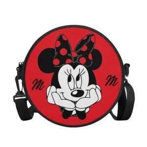 Round BAG "Adorable Minnie", Shoulder Bag convertible in small Backpack, Strong and Waterproof