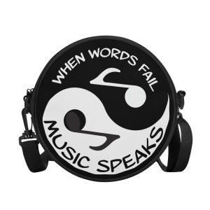 Music Love Round BAG "Music Love", Shoulder Bag convertible in small Backpack, Strong and Waterproof