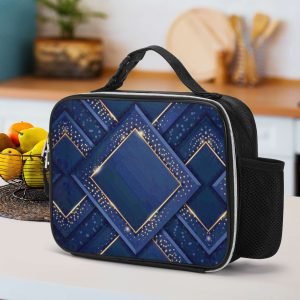 Leather Lunch Bag, Reusable Waterproof Lunch Bag / Abstract-E