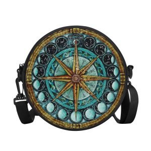 Round BAG "Moon Phases", Shoulder Bag convertible in small Backpack, Strong and Waterproof