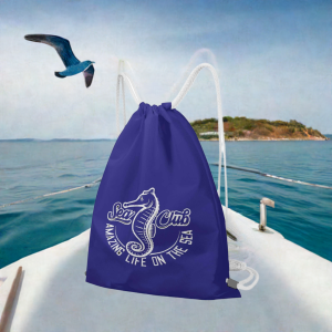 Sea Club / Drawstring backpack ( blue)