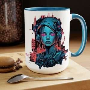 Future Girl M4 / Two-tone Mug, 15oz - dilameart