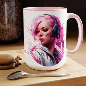 Future Girl M2 / Two-tone Mug, 15oz - dilameart