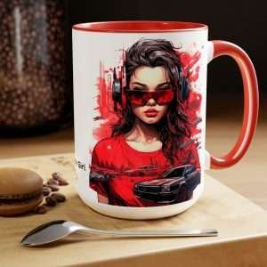 Future Girl M3 / Two-tone Mug, 15oz - dilameart