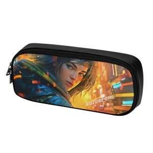 Future Girl (C3) / PU Leather Pencil Case - dilameart