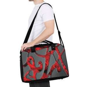 Holdall Bag For Professionals, Large Bag in strong Nylon, Gym Bag for Sports, High-Quality Travel Bag / Red Lava