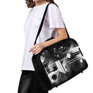 Holdall Bag For Professionals, Large Bag in strong Nylon, Gym Bag for Sports, High-Quality Travel Bag / White Line