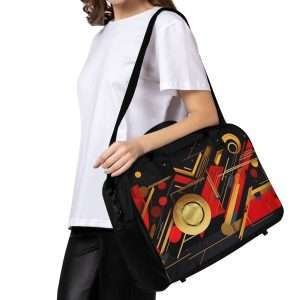 Holdall Bag For Professionals, Large Bag in strong Nylon, Gym Bag for Sports, High-Quality Travel Bag / Red Line