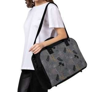 Holdall Bag For Professionals, Large Bag in strong Nylon, Gym Bag for Sports, High-Quality Travel Bag / Grey Flowers