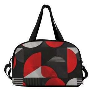 Duffle Bag, Travel-Gym Luggage Bag, Duffel Bag For Campers, Minimalist Gym Bag for Travelers, Mens Duffle Durable Bag / Red Black-1