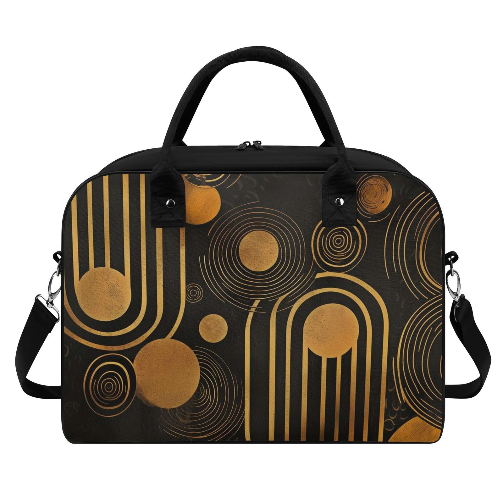 Holdall Bag For Professionals, Large Bag in strong Nylon, Gym Bag for Sports, High-Quality Travel Bag / Gold Black 2 Holdall Bag For Professionals, Large Bag in strong Nylon, Gym Bag for Sports, High-Quality Travel Bag / Gold Black - Image 2