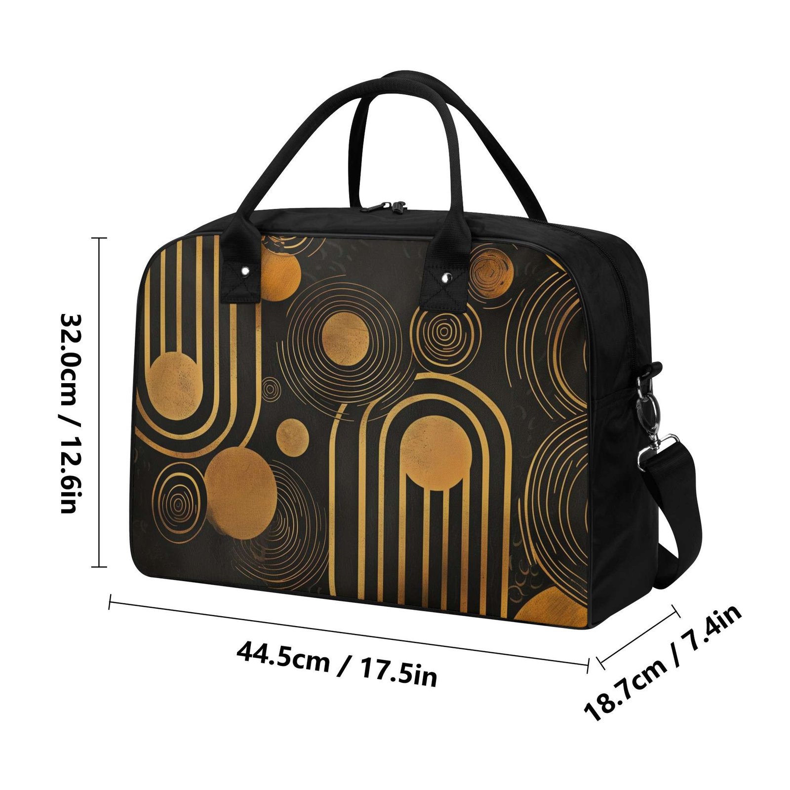 Holdall Bag For Professionals, Large Bag in strong Nylon, Gym Bag for Sports, High-Quality Travel Bag / Gold Black 4 Holdall Bag For Professionals, Large Bag in strong Nylon, Gym Bag for Sports, High-Quality Travel Bag / Gold Black - Image 4