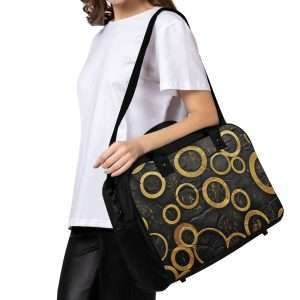 Holdall Bag For Professionals, Large Bag in strong Nylon, Gym Bag for Sports, High-Quality Travel Bag /Gold Circle