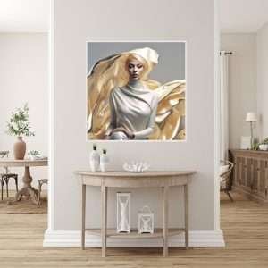 Print on Canvas, High-Quality Polycotton Canvas, Classic Canvas depth 1.18" / Gold Woman