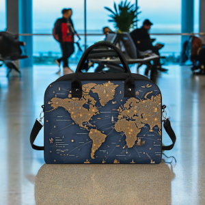 Holdall Bag For Professionals, Gym, Travel Bag / World Map