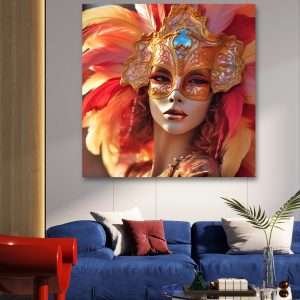 Print on Canvas, High-Quality Polycotton Canvas, Classic Canvas depth 1.18" /Venice Mask (I)
