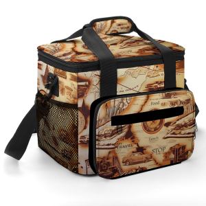 Multifunctional Waterproof Lunch Bag, Oxford cloth bag, durable, lightweight picnic bag / Pattern-B