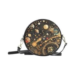 Round BAG, PU Leather Small Bag, Shoulder Circular Bag / Stars-1