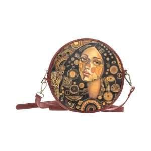 Round BAG, PU Leather Small Bag, Shoulder Bag Strong and Waterproof / Gold-4