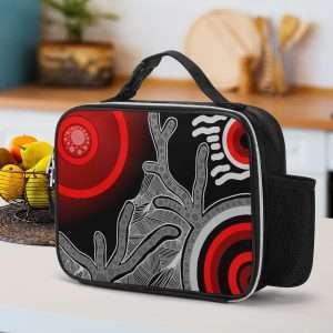 Leather Lunch Bag, Reusable Waterproof Lunch Bag / Abstract-H
