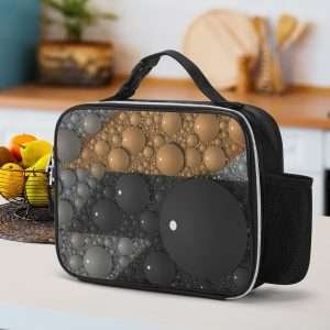 Leather Lunch Bag, Reusable Waterproof Lunch Bag / Abstract-I