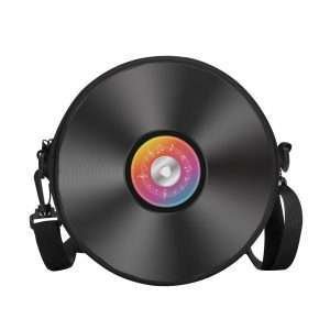Round BAG "LP Disc", Shoulder Bag convertible in small Backpack