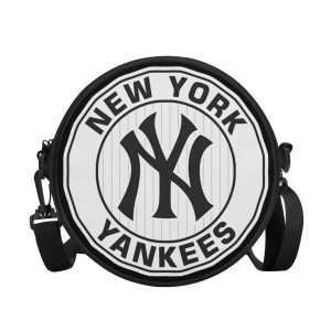 Round BAG "New York-Yankees", Shoulder Bag convertible in small Backpack, Strong and Waterproof