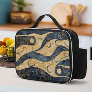 Leather Lunch Bag, Reusable Waterproof Lunch Bag / Abstract-N