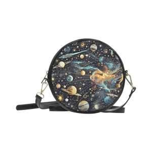 Round BAG, PU Leather Small Bag, Shoulder Circular Bag / Stars-2