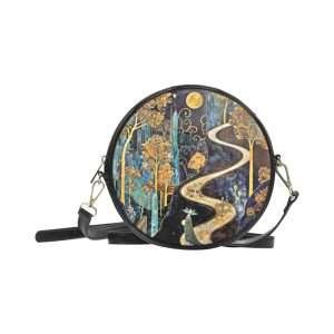 Round BAG, PU Leather Small Bag, Shoulder Bag Strong and Waterproof / Black-1