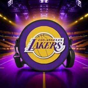 Round BAG "Lakers", Tiny crossbody Purse convertible into a Backpack