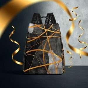 Anti-Theft Backpack, Travel Daypack in synthetic leather / Marble