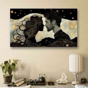 Lovers / Print on Canvas, Premium Polycotton Canvas 60"x40" , High Quality Home Decor